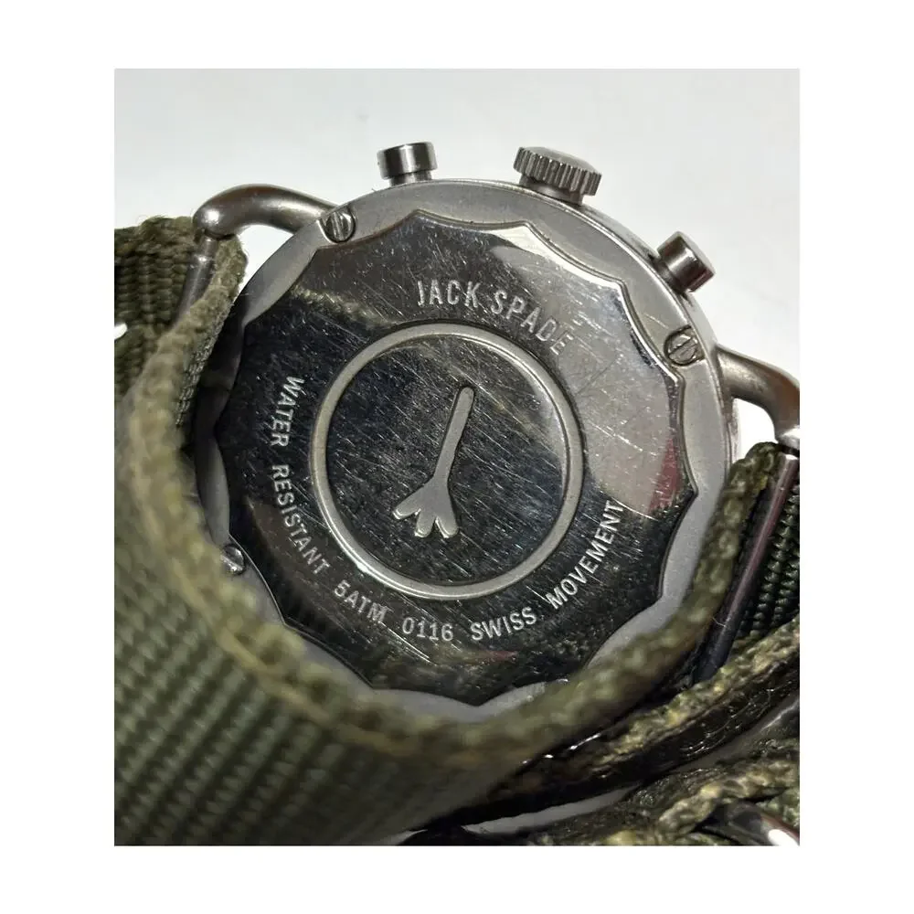 Jack Spade Norton 2-Eye Chronograph Stainless Steel Black Watch 38mm 2 Bands